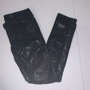 AG Adriano Goldschmied The Legging Black Coated Jeans Size 28R